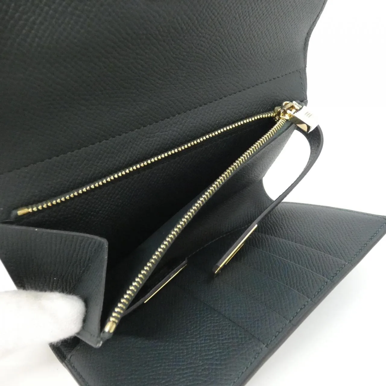 HERMES Kelly 054750CC Wallet Epsom Black Epsom Leather Rank A - Thumbnail 7