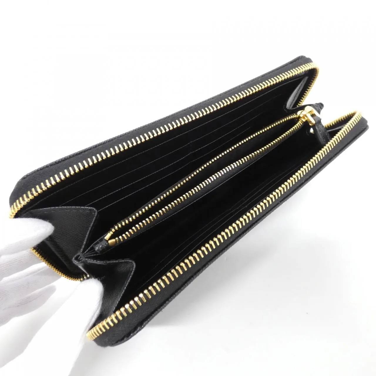 PRADA 1ML506 銀包 黑色 中古品A - 縮圖 6