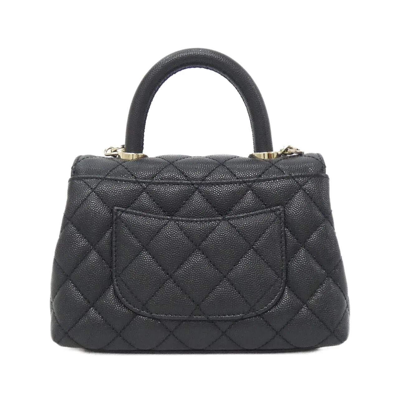 CHANEL Coco Handle AS2215 Handbag Grained Calfskin Black Grained Calfskin Rank A - Thumbnail 2