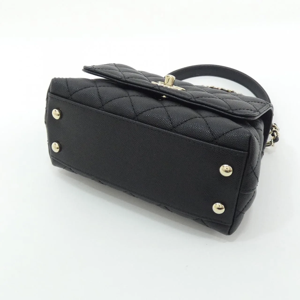 CHANEL Coco Handle AS2215 Handbag Grained Calfskin Black Grained Calfskin Rank A - Thumbnail 3