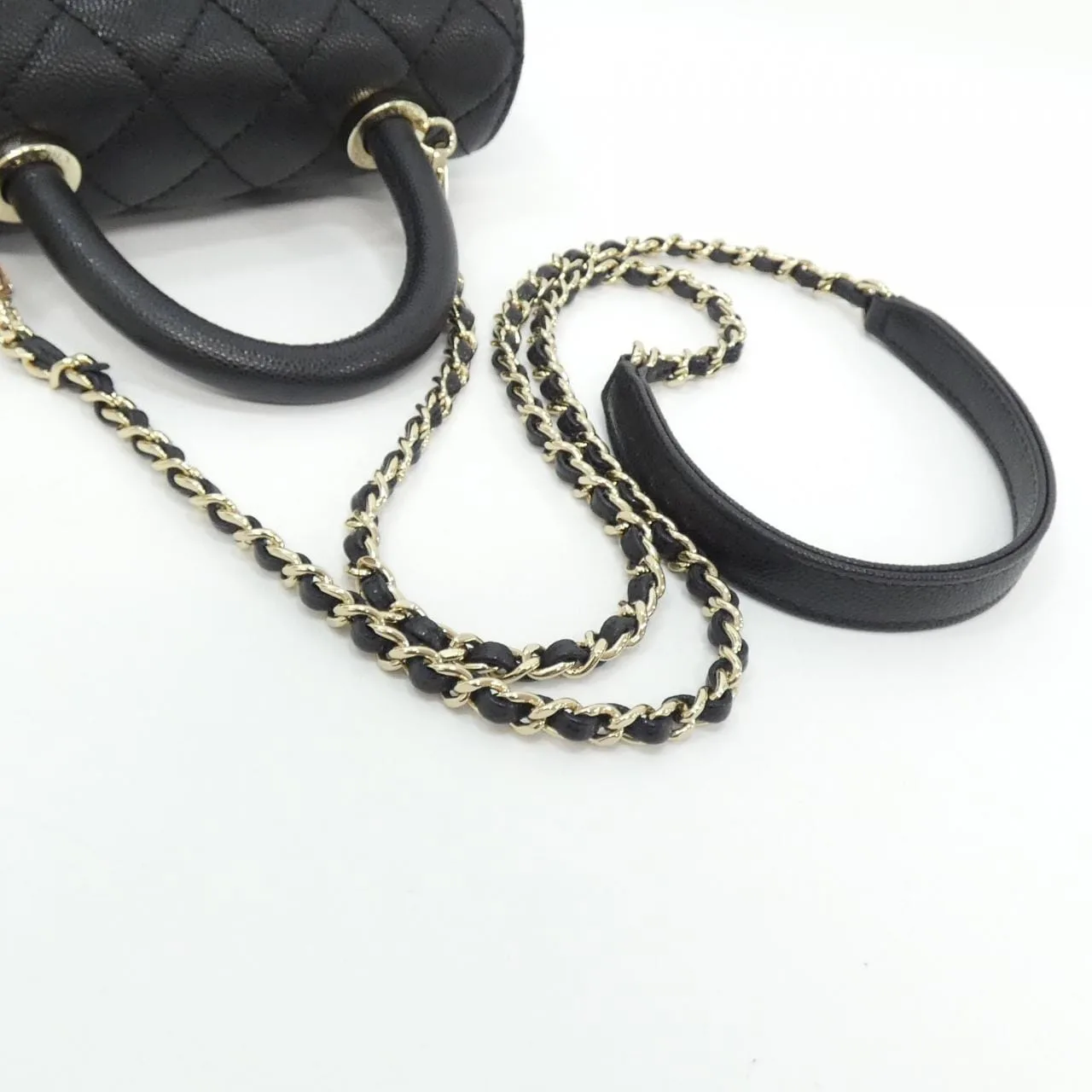 CHANEL Coco Handle AS2215 Handbag Grained Calfskin Black Grained Calfskin Rank A - Thumbnail 5