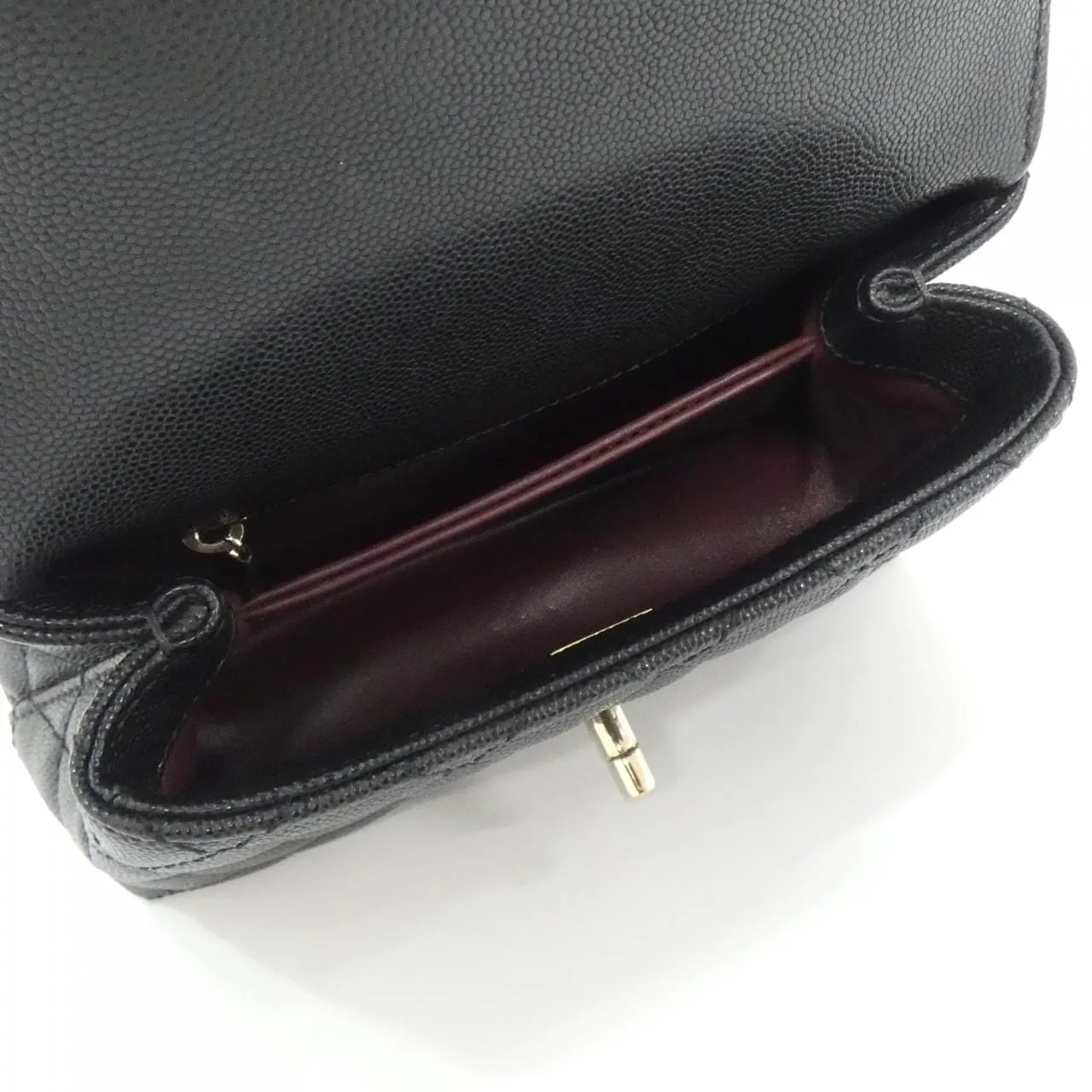 CHANEL Coco Handle AS2215 Handbag Grained Calfskin Black Grained Calfskin Rank A - Thumbnail 6