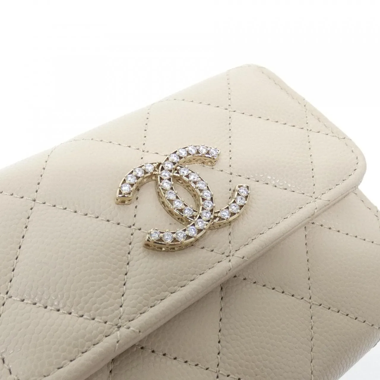 CHANEL AP4557 Wallet Grained Calfskin Beige Grained Calfskin Rank A - Thumbnail 3