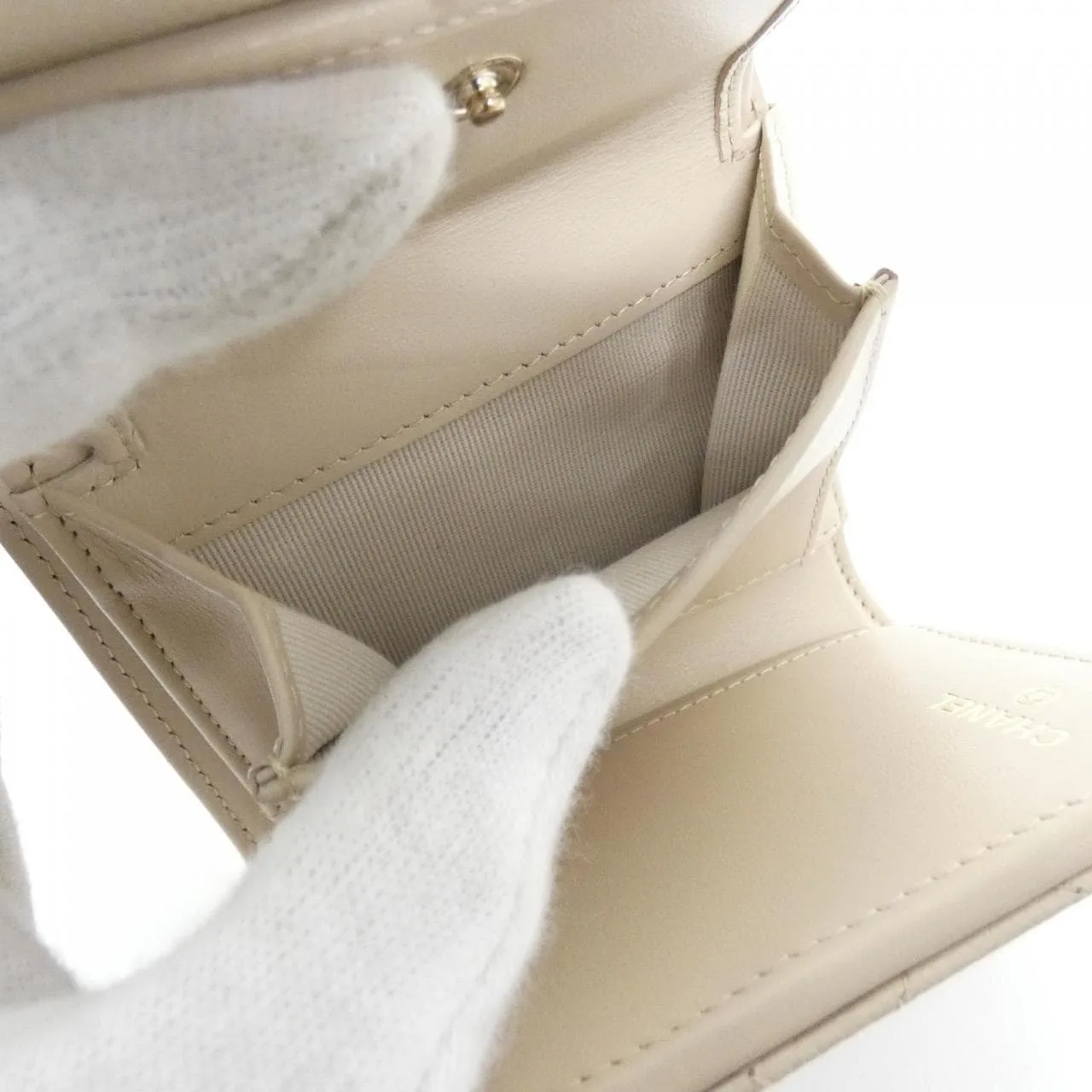 CHANEL AP4557 Wallet Grained Calfskin Beige Grained Calfskin Rank A - Thumbnail 7