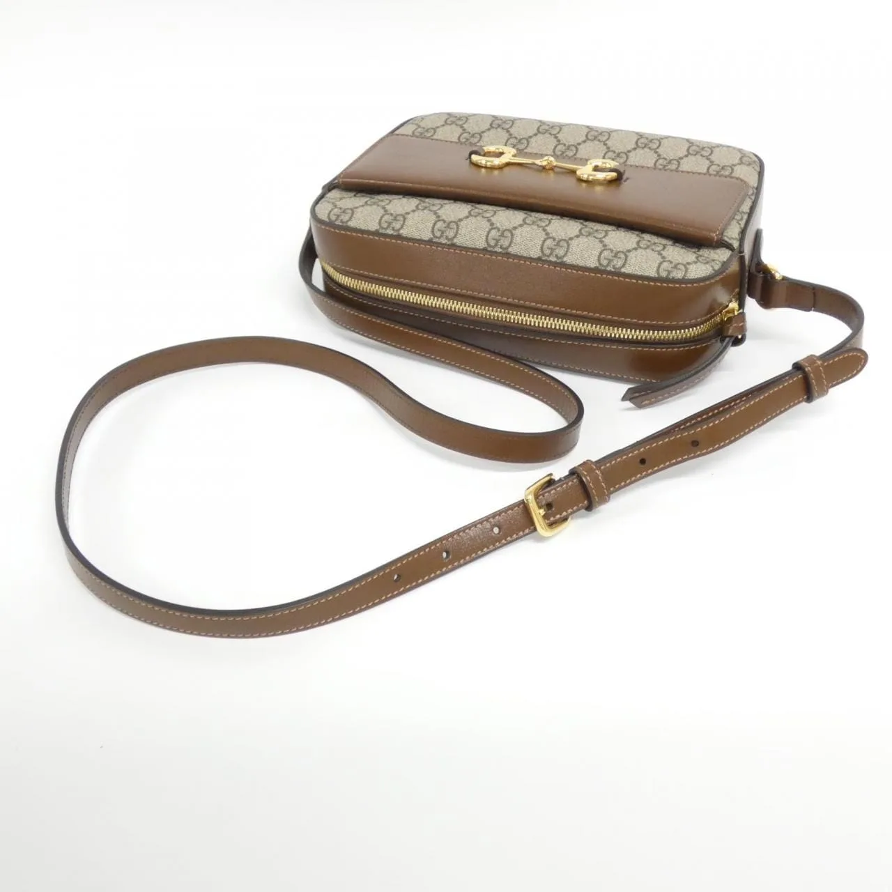 GUCCI Horsebit 1955 645454 92TCG 肩背包 帆布 黑色 帆布 中古品A - 縮圖 5