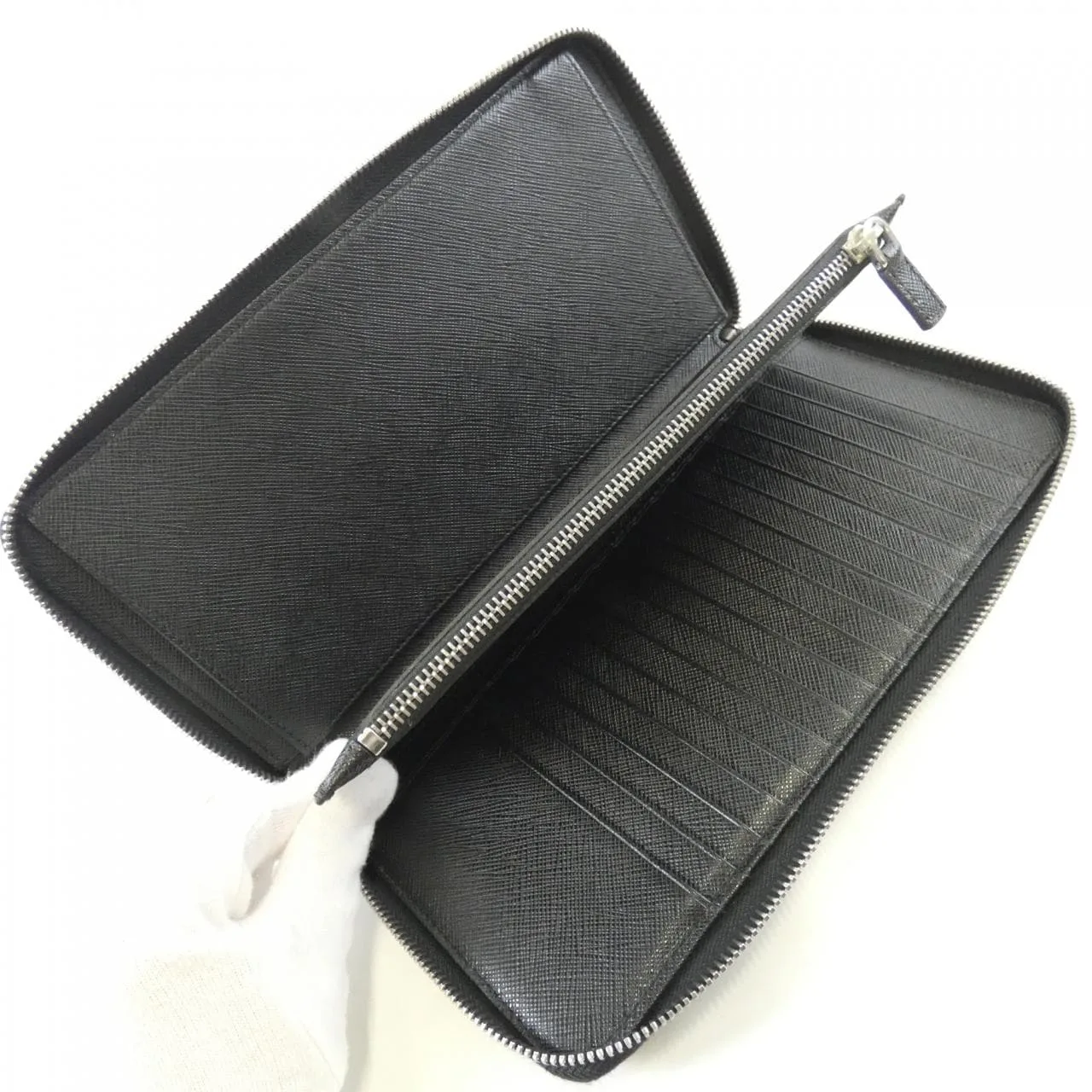 PRADA 2ML220 銀包 黑色 中古品A - 縮圖 6