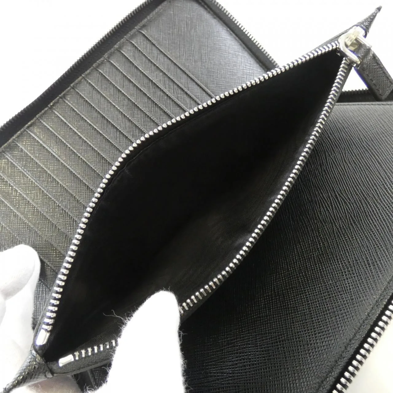 PRADA 2ML220 銀包 黑色 中古品A - 縮圖 8