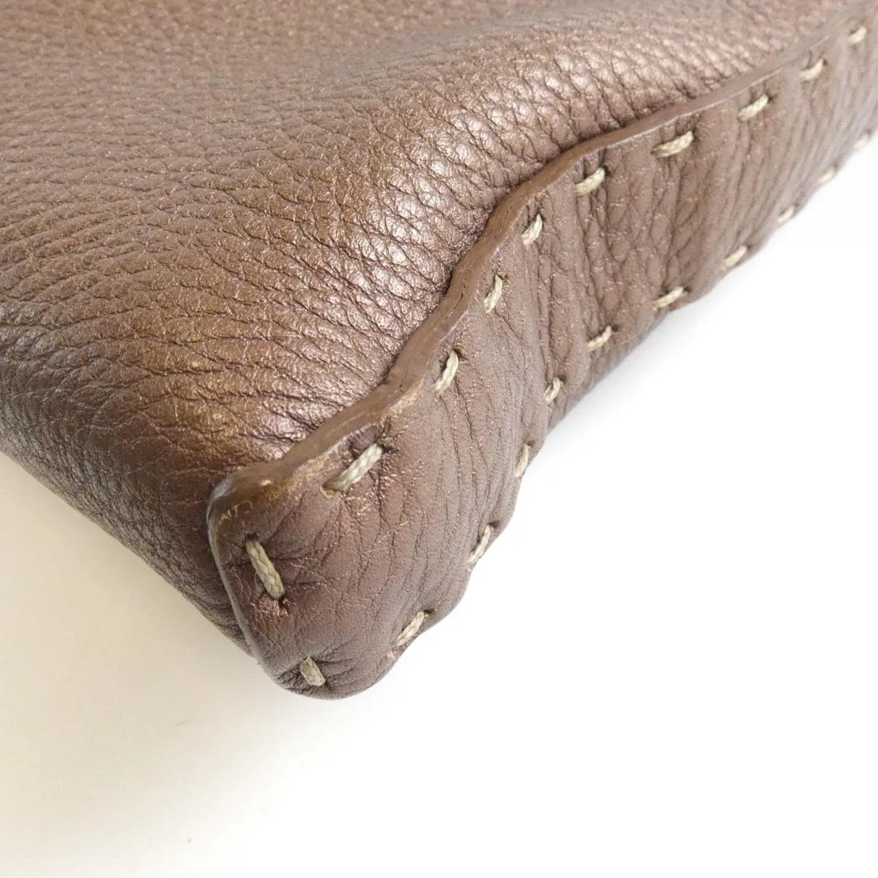 FENDI 8BT109 Shoulder Leather Brown Leather - Thumbnail 3