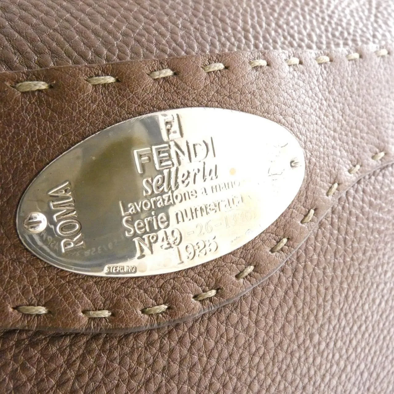 FENDI 8BT109 Shoulder Leather Brown Leather - Thumbnail 4