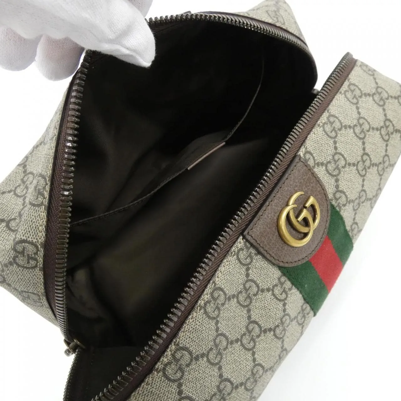 GUCCI 572767 9IK3T Pouch Canvas 黑色 帆布 中古品A - 縮圖 5