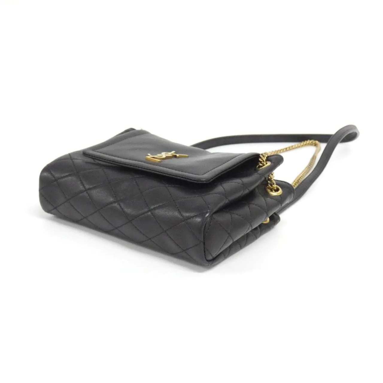 SAINT LAURENT 672738 1EL07 Shoulder Lambskin Black Lambskin Rank A - Thumbnail 3