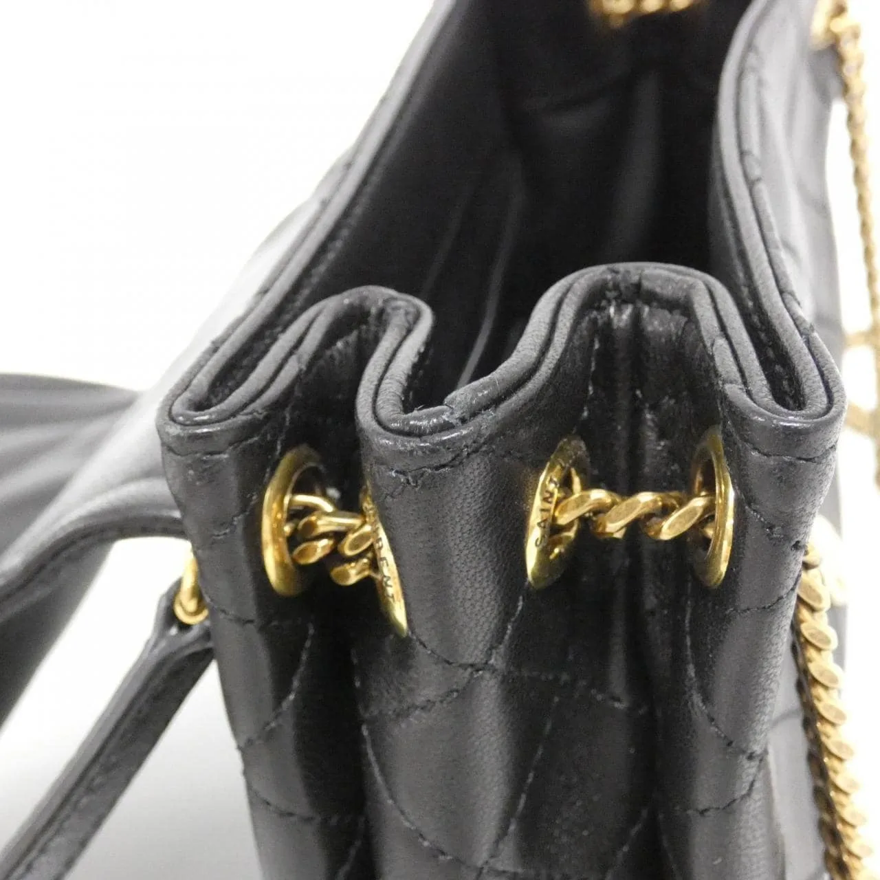 SAINT LAURENT 672738 1EL07 Shoulder Lambskin Black Lambskin Rank A - Thumbnail 6