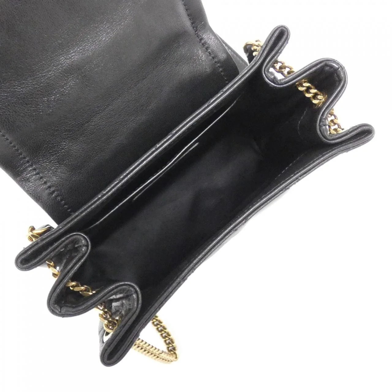 SAINT LAURENT 672738 1EL07 Shoulder Lambskin Black Lambskin Rank A - Thumbnail 8
