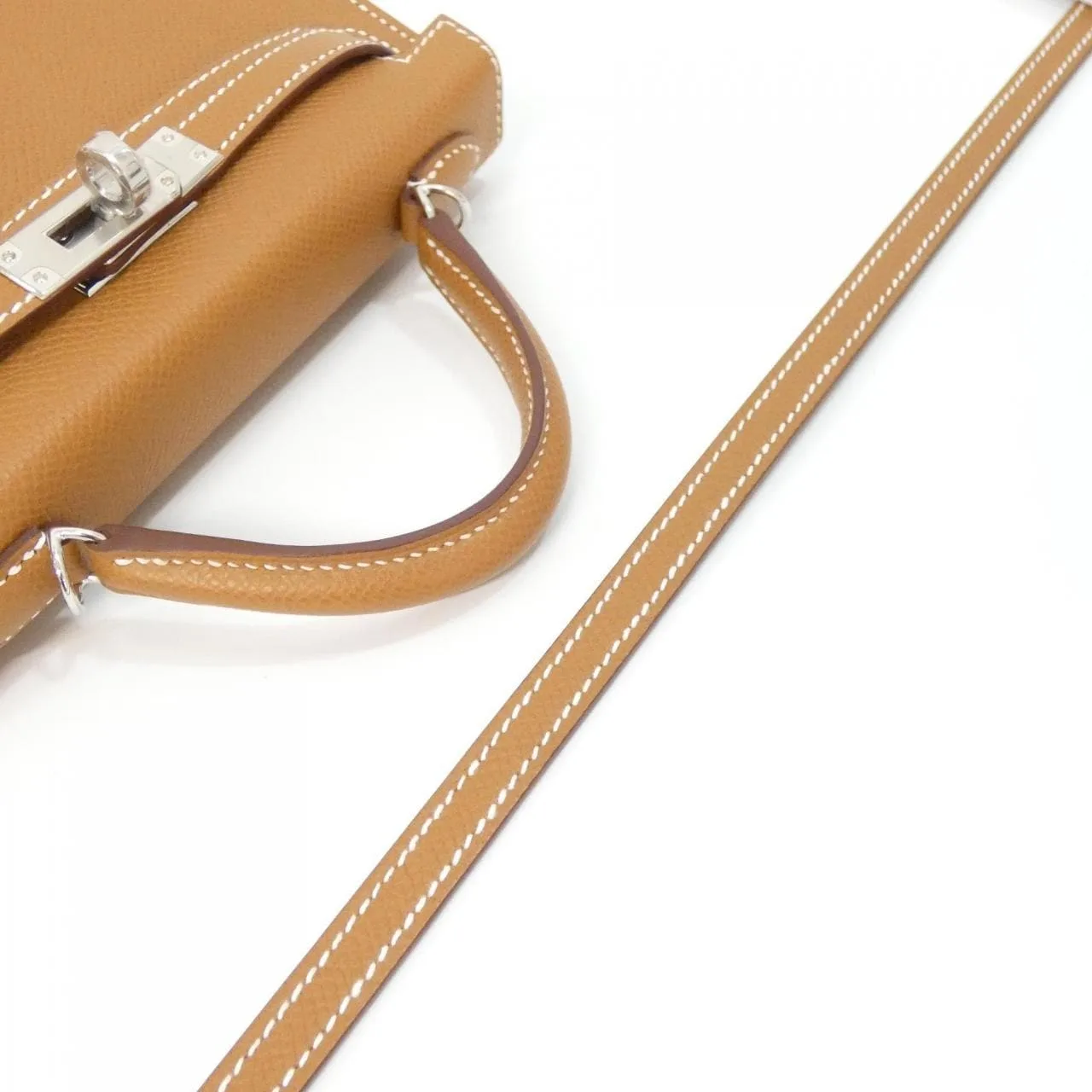 HERMES Kelly 071302CK Handbag Epsom 金色 Epsom 皮 未使用品 - 縮圖 4
