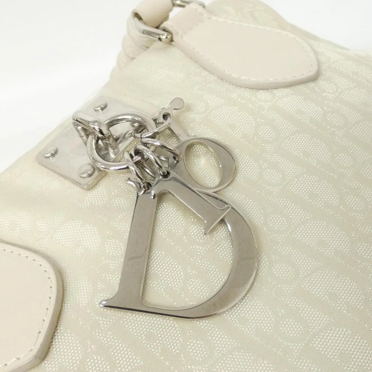 DIOR Handbag Canvas 白色 帆布 - 縮圖 7