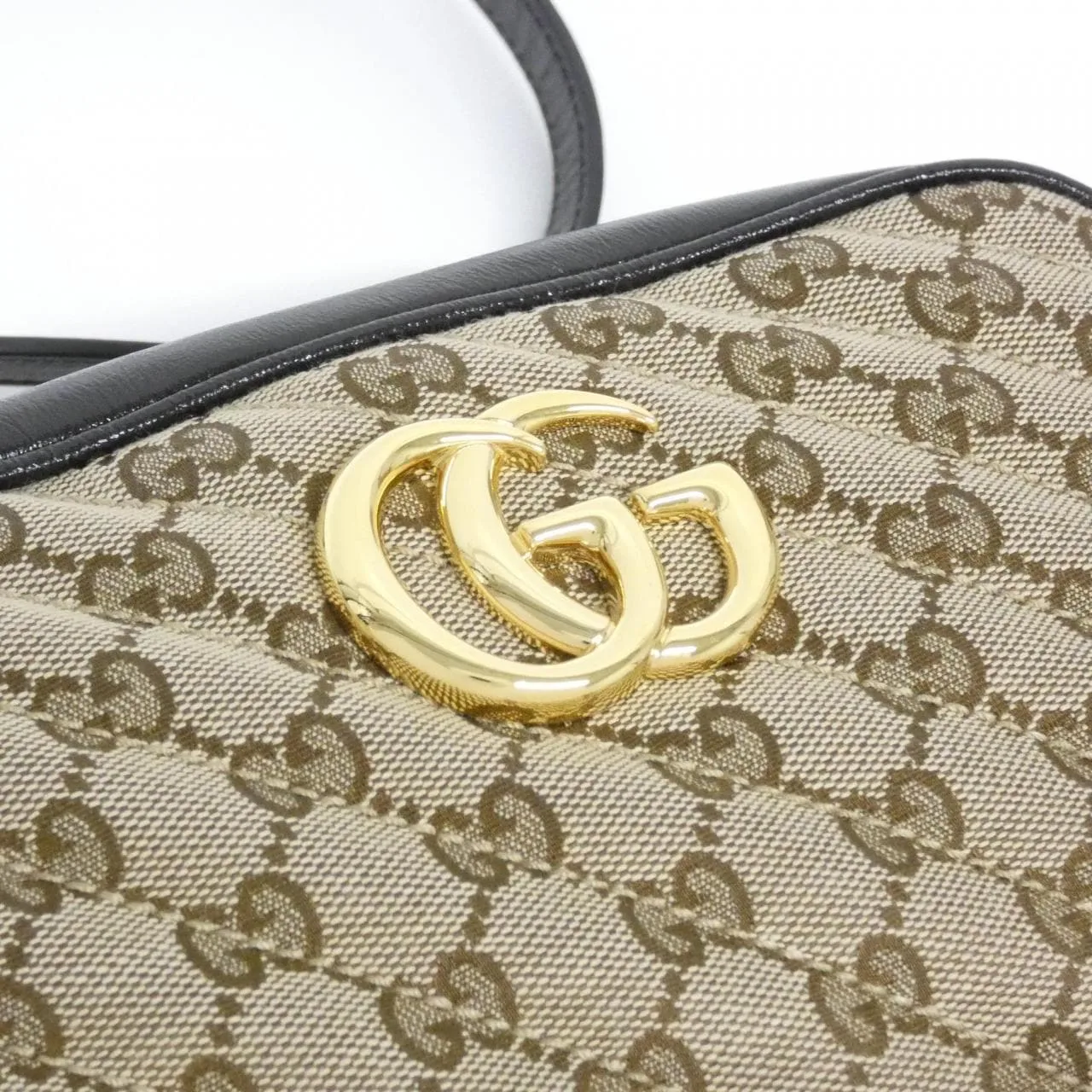 GUCCI Marmont 447632 HVKEG Shoulder Canvas Black Canvas - Thumbnail 5