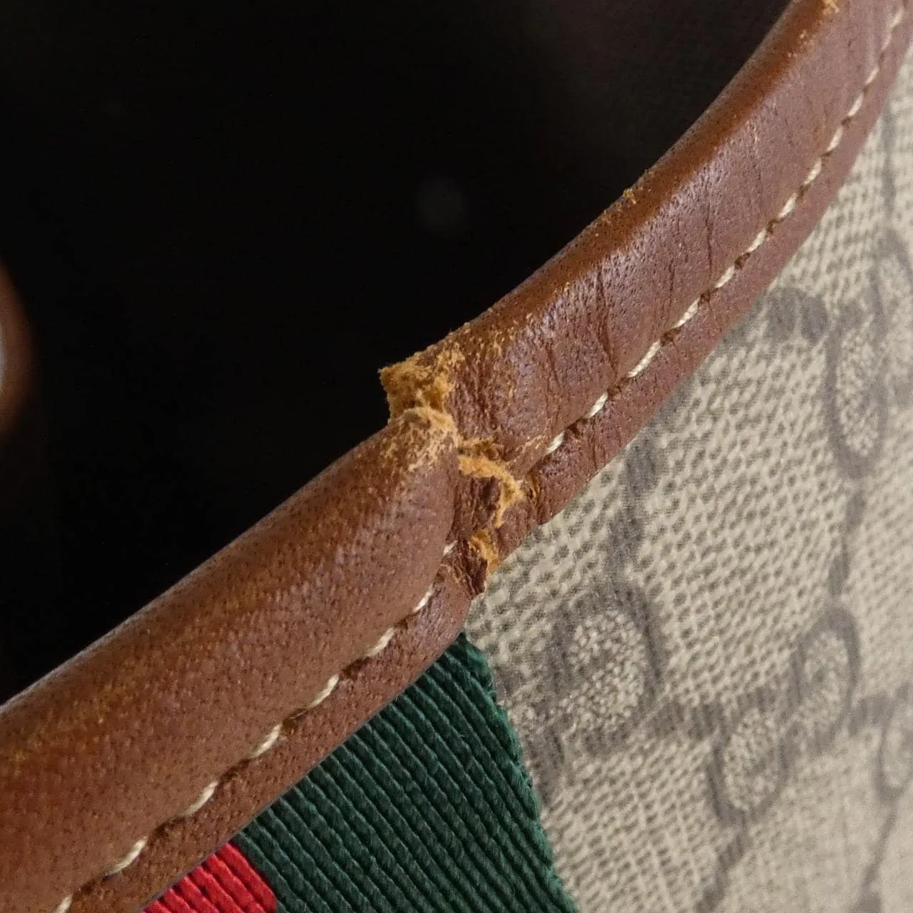 GUCCI 211124 手提包 皮革 米色 皮革 中古品A - 縮圖 4