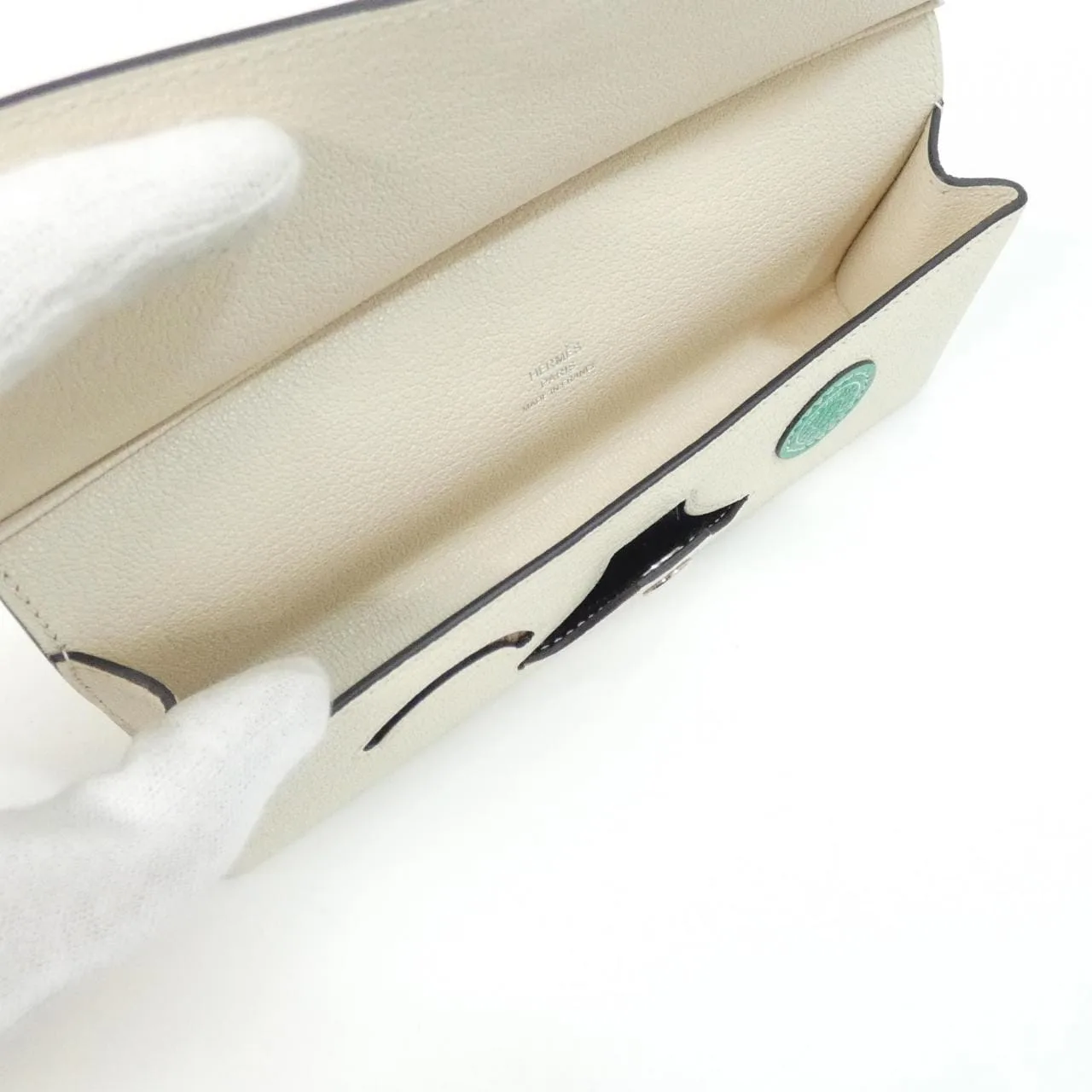 HERMES 083601CK Wallet Black Rank A - Thumbnail 6