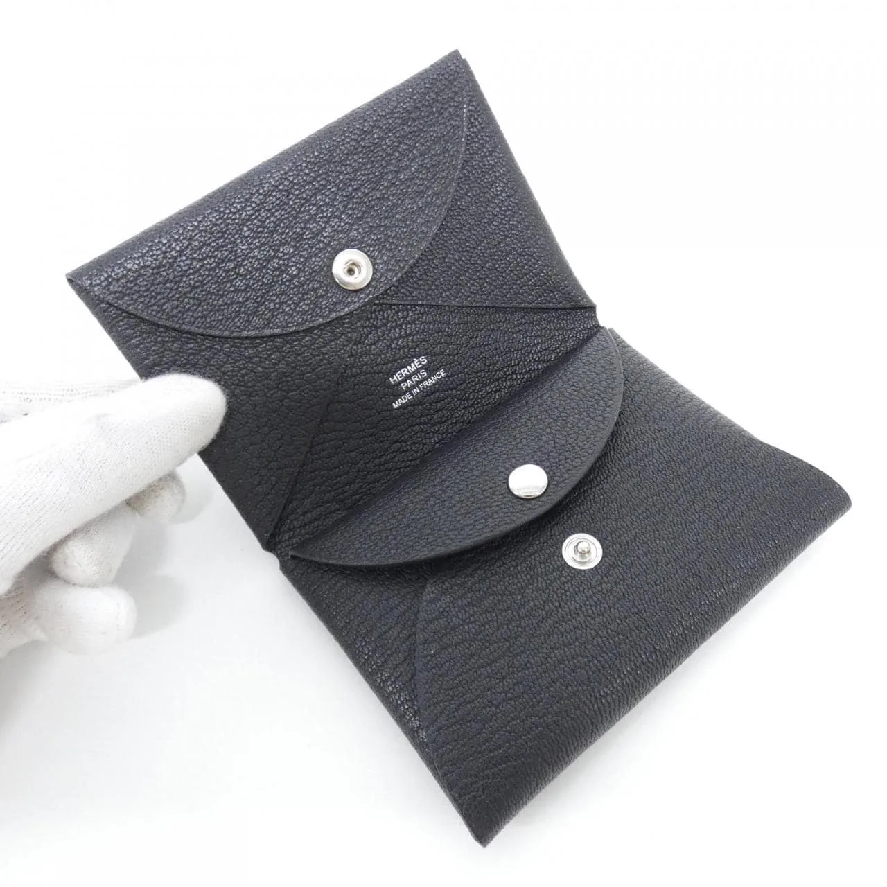 HERMES 082977CK Coin Case Black Rank A - Thumbnail 4
