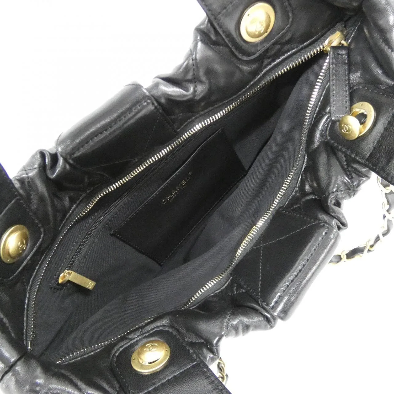 CHANEL AS5851 Handbag Lambskin 黑色 羊皮 中古品A - 縮圖 9