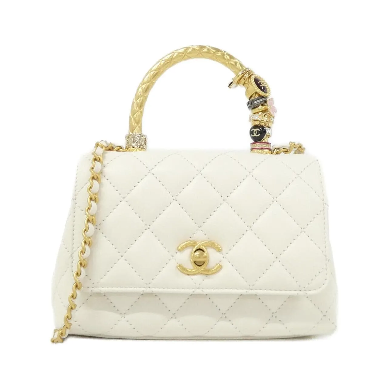 CHANEL Coco Handle AS2215 手提包 White