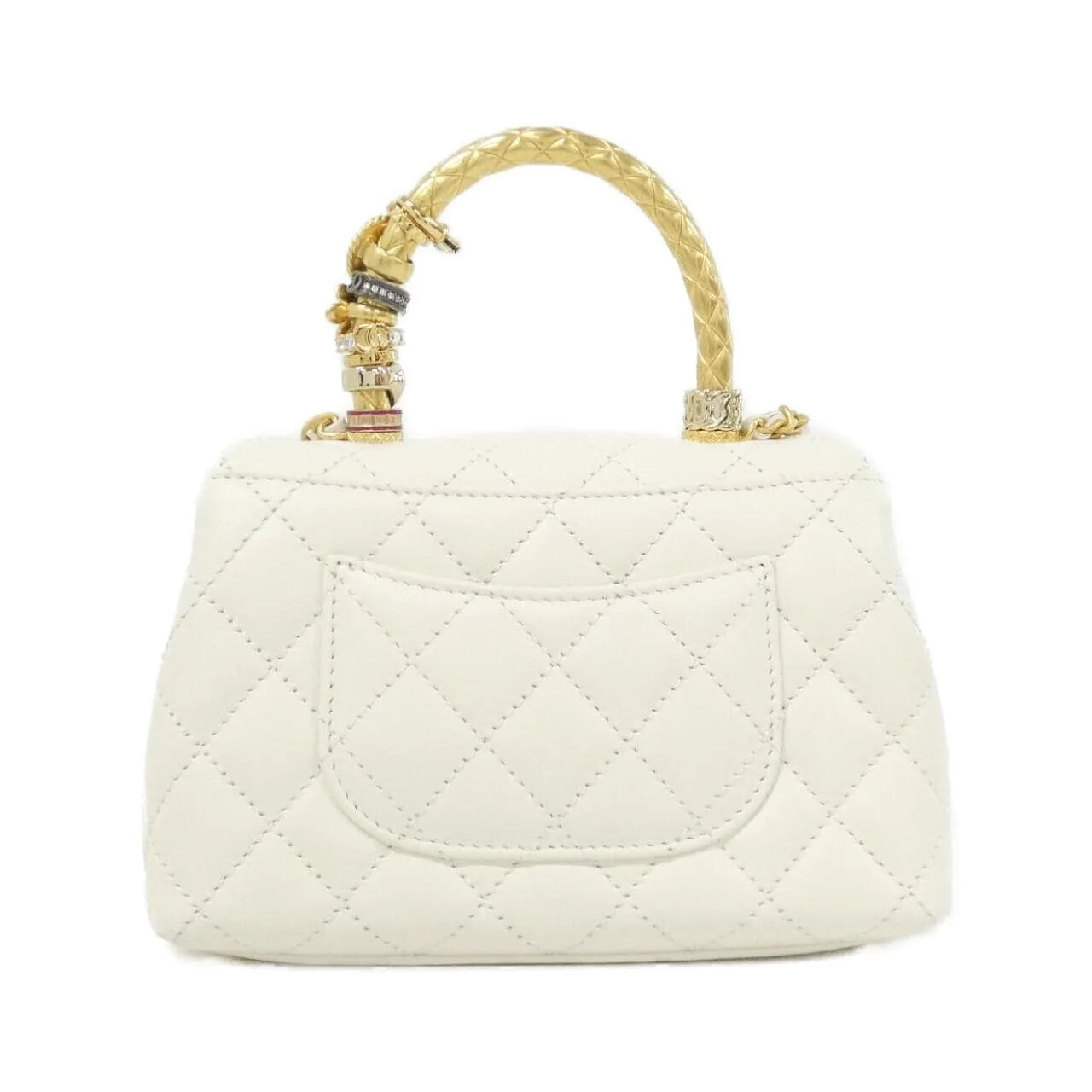CHANEL Coco Handle AS2215 Handbag 白色 中古品A - 縮圖 2