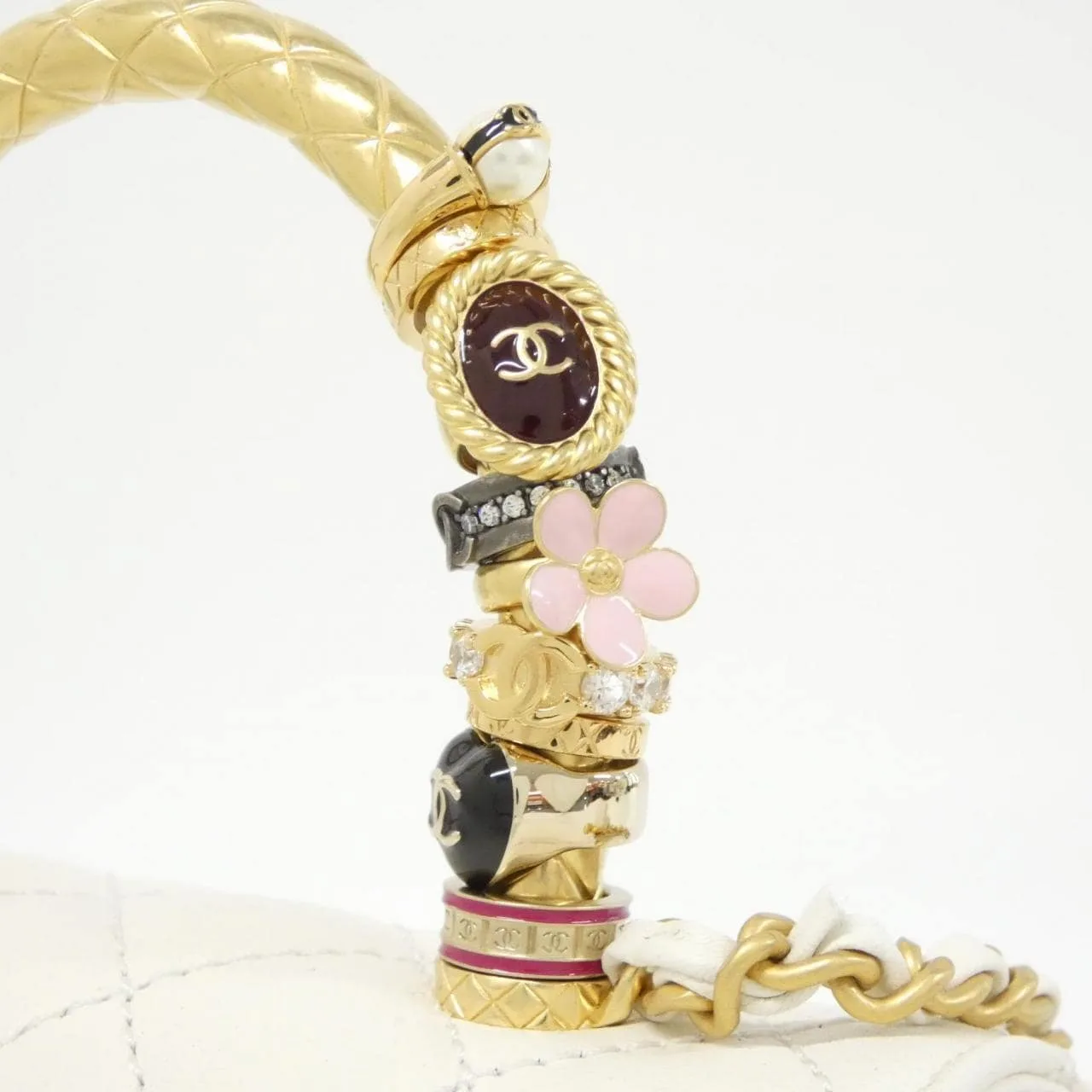 CHANEL Coco Handle AS2215 Handbag 白色 中古品A - 縮圖 5