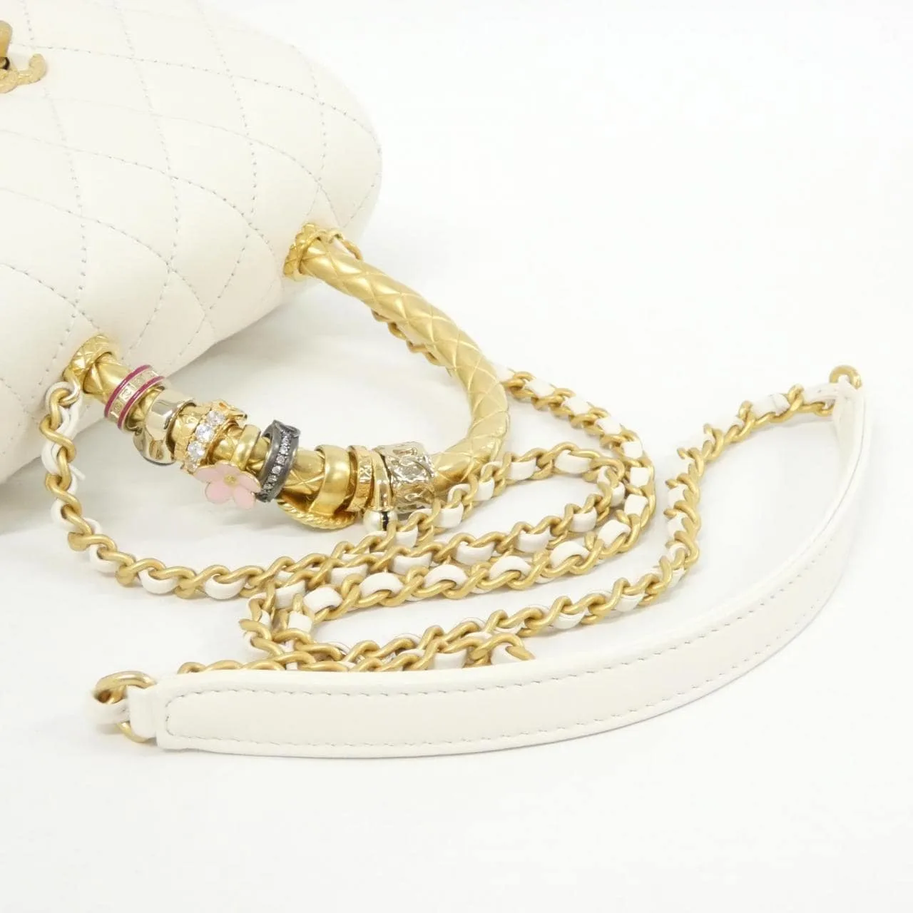 CHANEL Coco Handle AS2215 Handbag 白色 中古品A - 縮圖 6