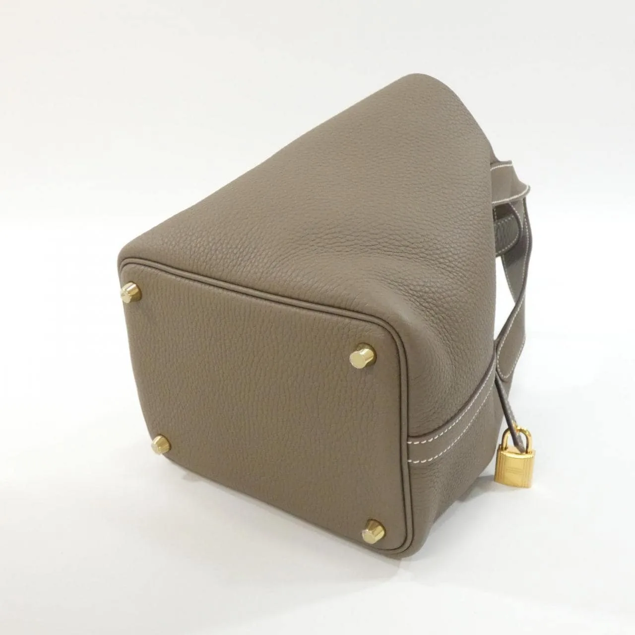 HERMES Picotin 056289CC Handbag Clemence Etoupe Clemence Leather Rank A - Thumbnail 2