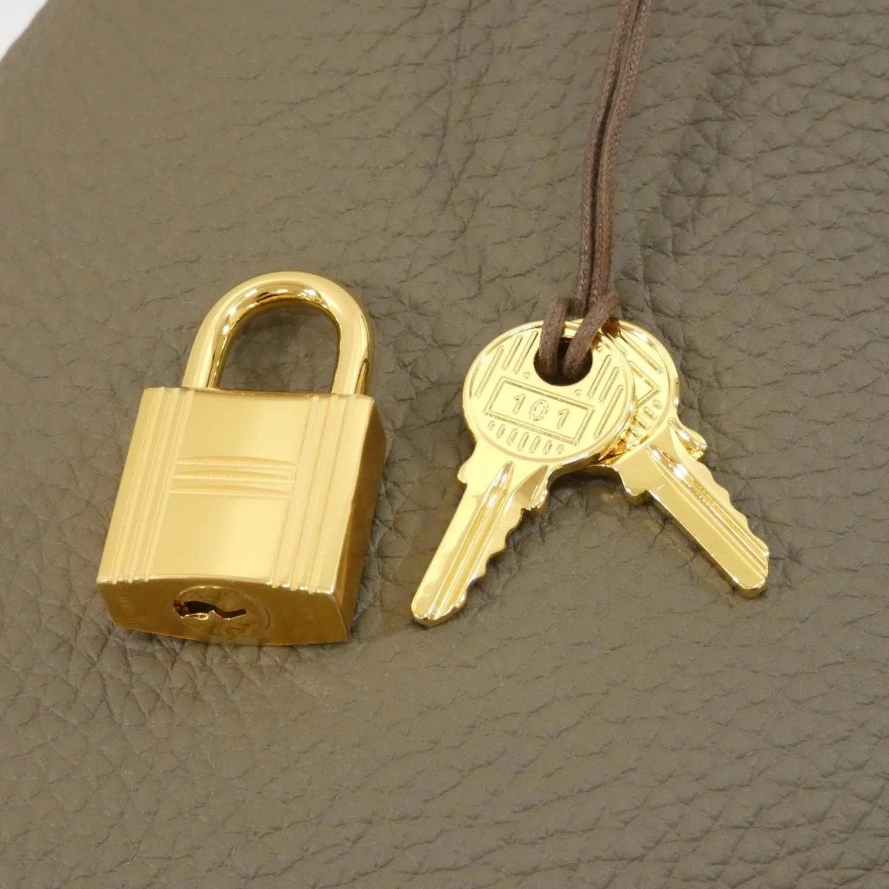 HERMES Picotin 056289CC Handbag Clemence Etoupe Clemence Leather Rank A - Thumbnail 4