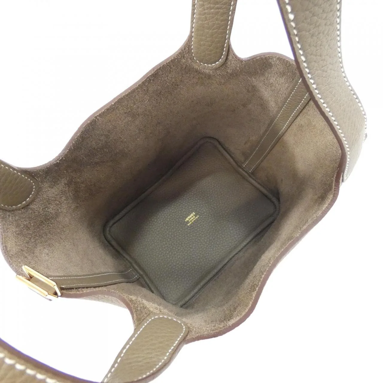 HERMES Picotin 056289CC Handbag Clemence Etoupe Clemence Leather Rank A - Thumbnail 6