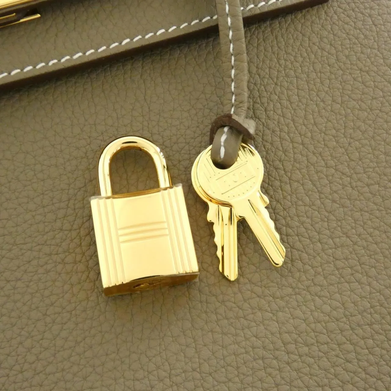 HERMES Kelly 044624CC Handbag Togo Etoupe Togo Leather Unused - Thumbnail 4