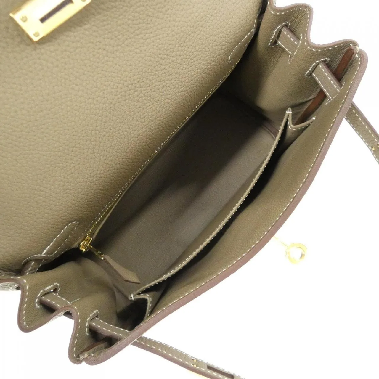 HERMES Kelly 044624CC Handbag Togo Etoupe Togo Leather Unused - Thumbnail 6