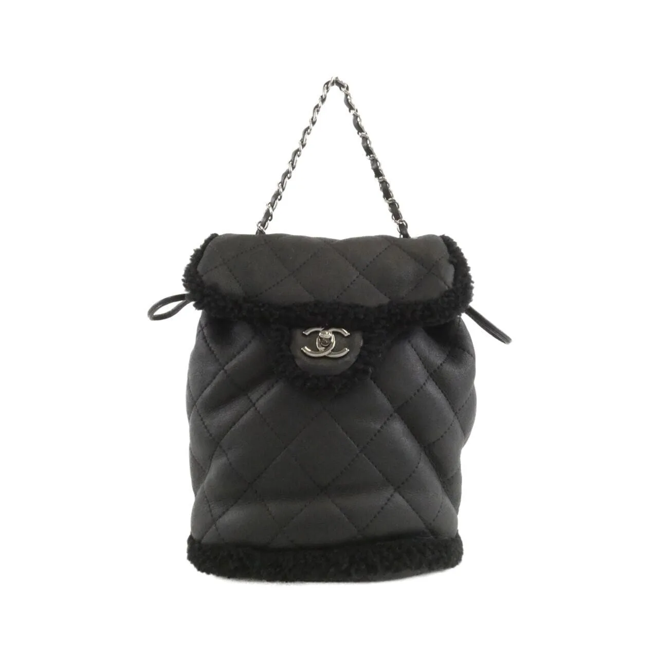 CHANEL 57744 Backpack Lambskin Black
