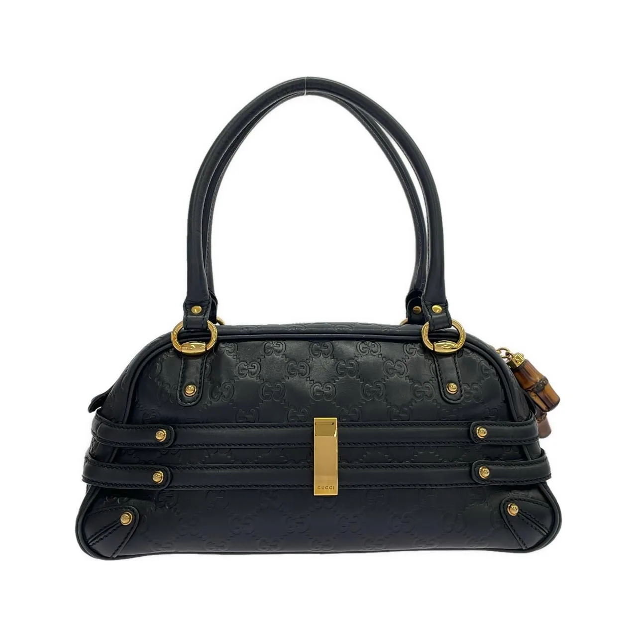GUCCI 159399 手提包 皮革 黑色 皮革 中古品A - 縮圖 2