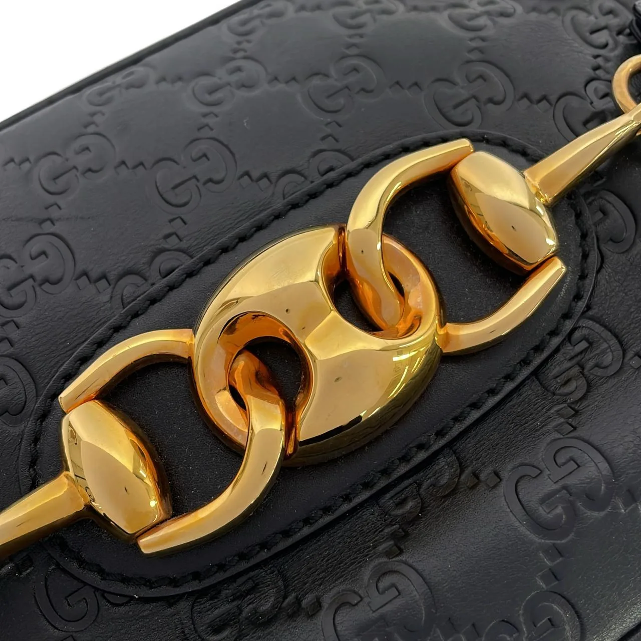GUCCI 159399 手提包 皮革 黑色 皮革 中古品A - 縮圖 6