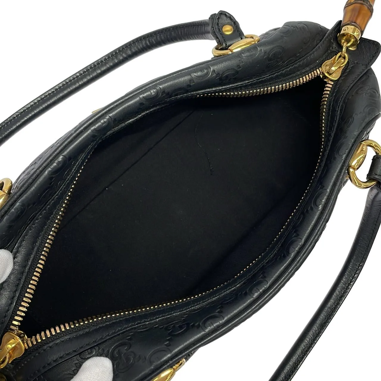 GUCCI 159399 手提包 皮革 黑色 皮革 中古品A - 縮圖 8