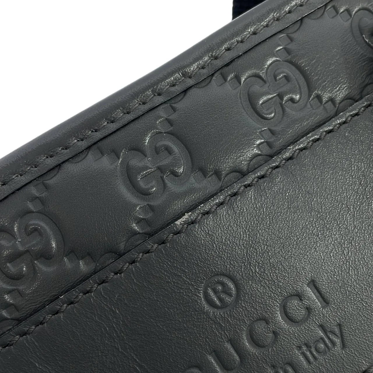 GUCCI 268175 AF65N 手提包 皮革 灰色 皮革 中古品A - 縮圖 5