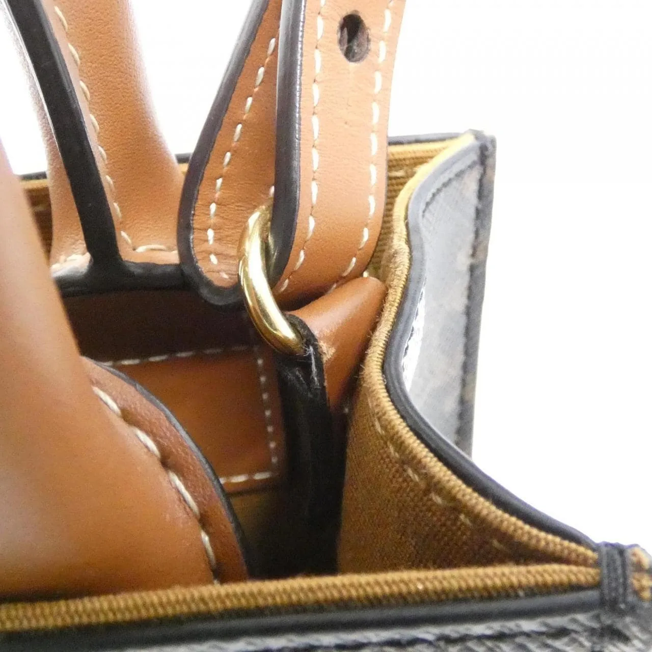 CELINE Cabas 194372BZK Handbag Canvas 黑色 帆布 中古品A - 縮圖 5