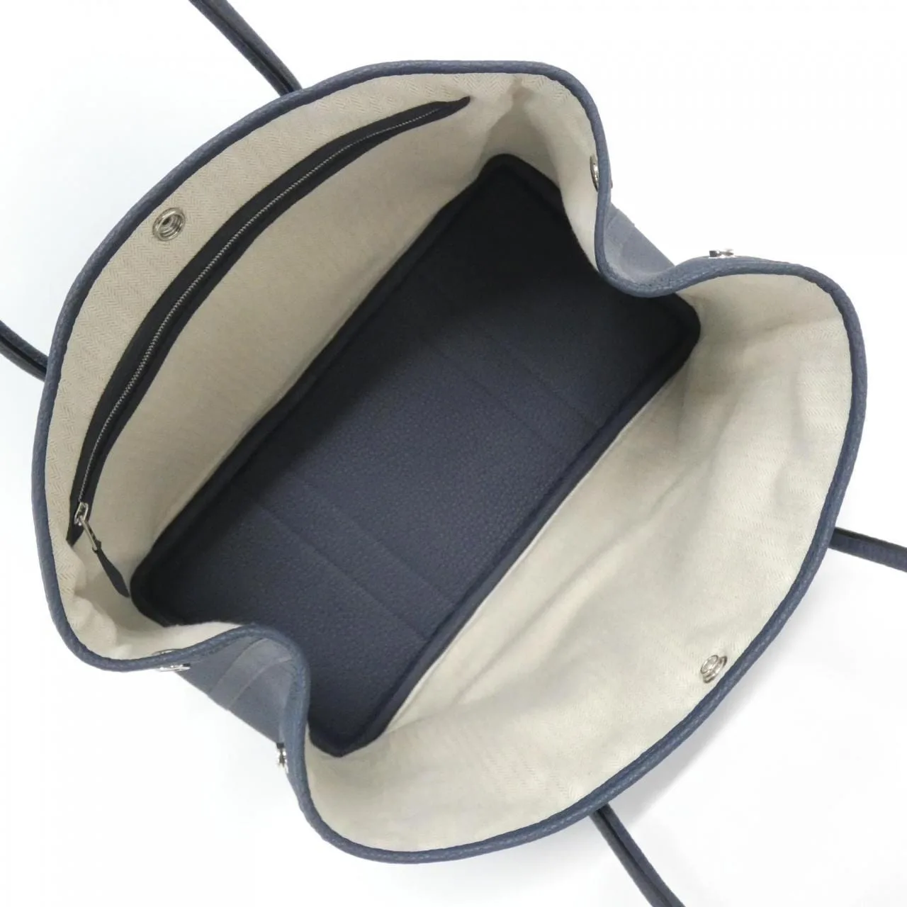 HERMES Garden Party 051559CK Tote Blue Rank A - Thumbnail 6