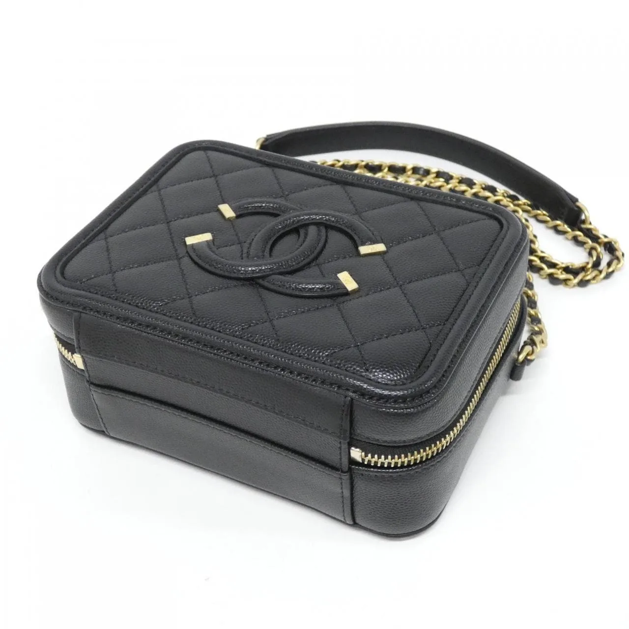 CHANEL 93342 Handbag Grained Calfskin Black Grained Calfskin Rank A - Thumbnail 3