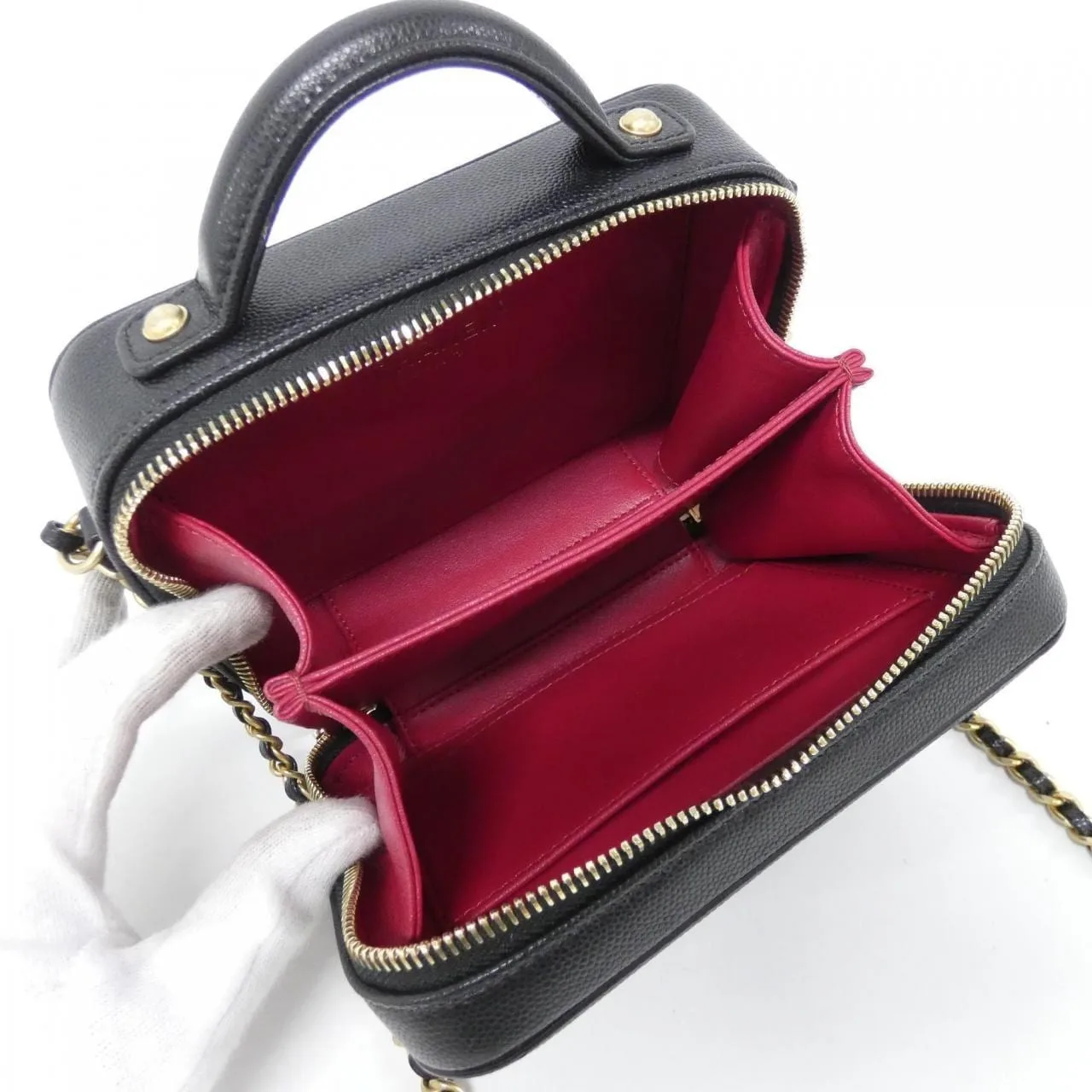 CHANEL 93342 Handbag Grained Calfskin Black Grained Calfskin Rank A - Thumbnail 7
