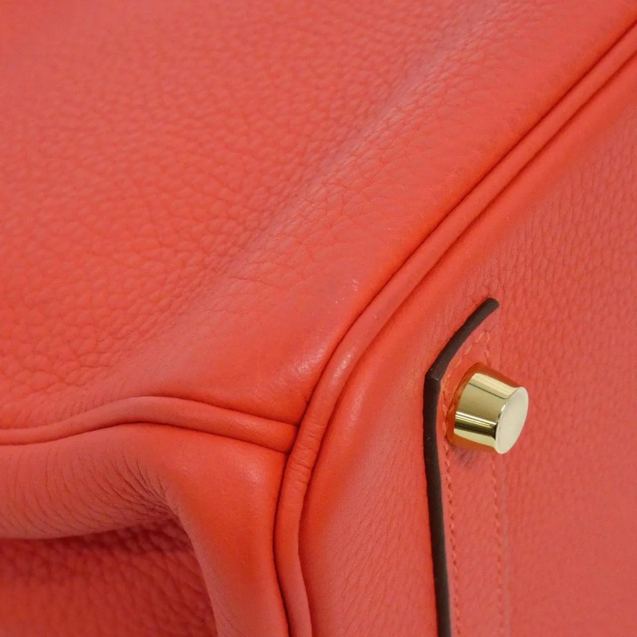 HERMES Birkin 025789CC Handbag Clemence Rouge Clemence Leather Rank A - Thumbnail 4