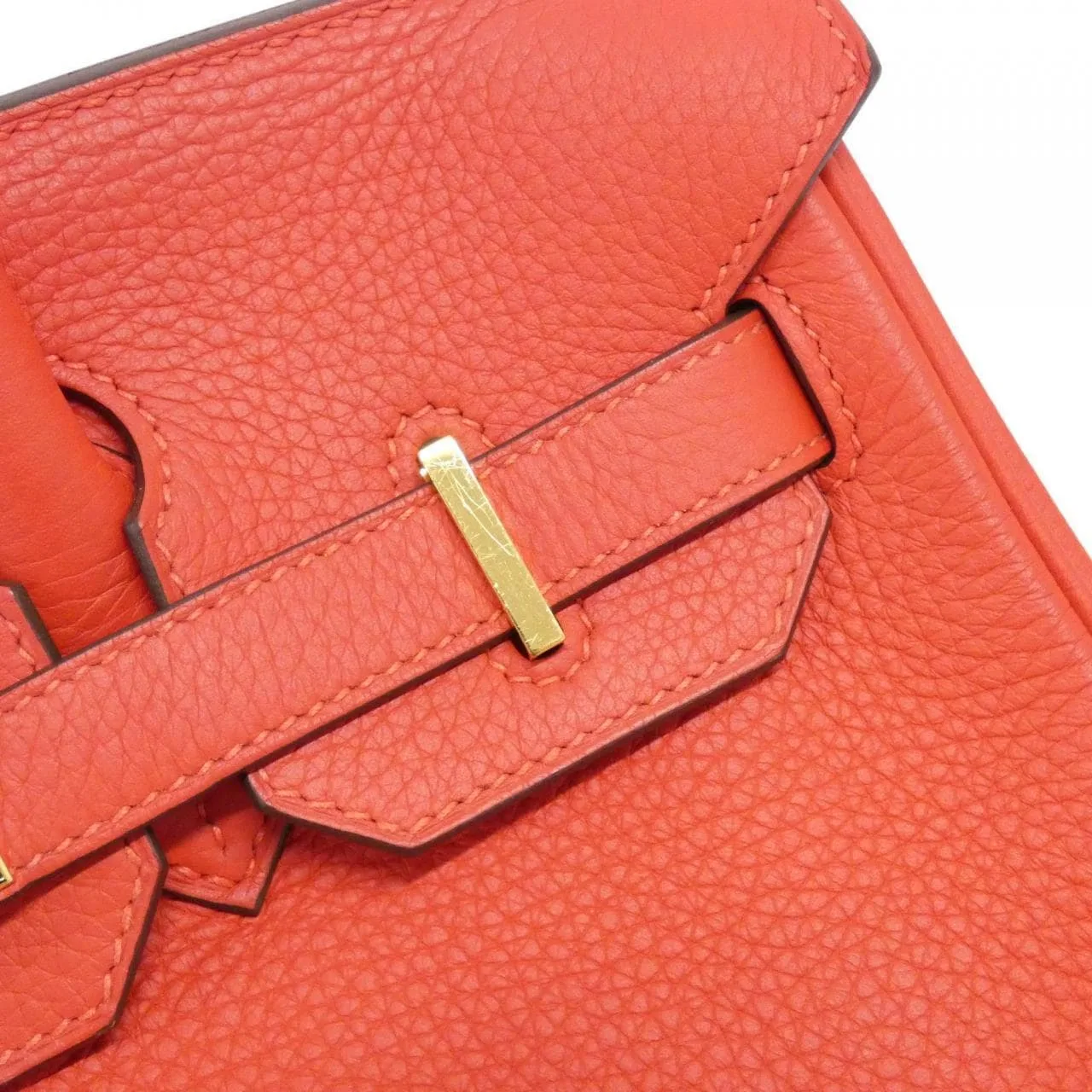 HERMES Birkin 025789CC Handbag Clemence Rouge Clemence Leather Rank A - Thumbnail 5
