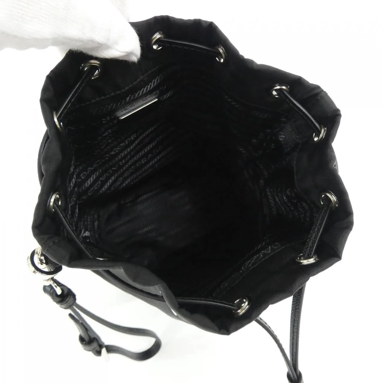 PRADA 1NS369 Pouch 黑色 中古品A - 縮圖 7