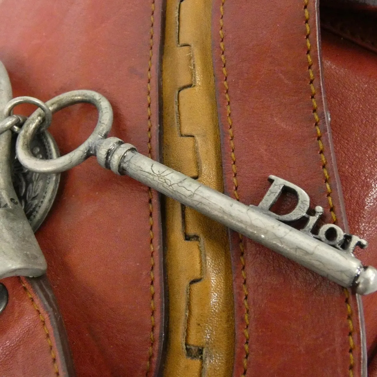 DIOR WAC44923 Shoulder Leather Bordeaux Leather Rank B - Thumbnail 6