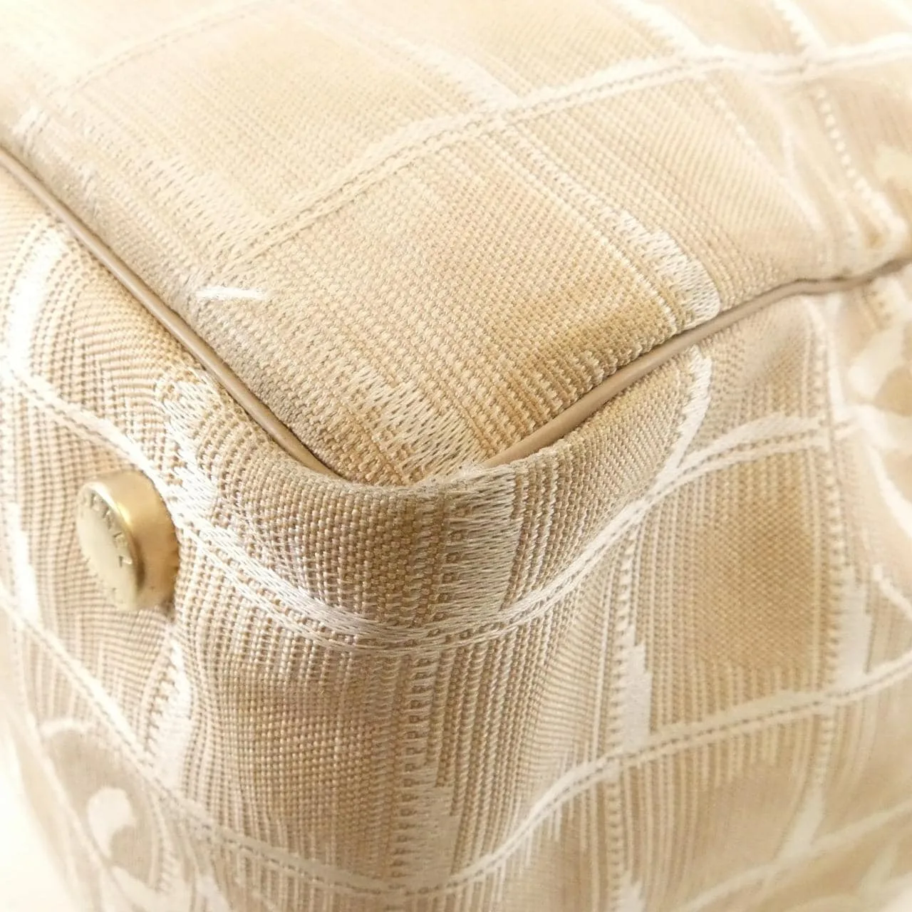 CHANEL Deauville 15991 手提包 尼龍 米色 尼龍 中古品B - 縮圖 3