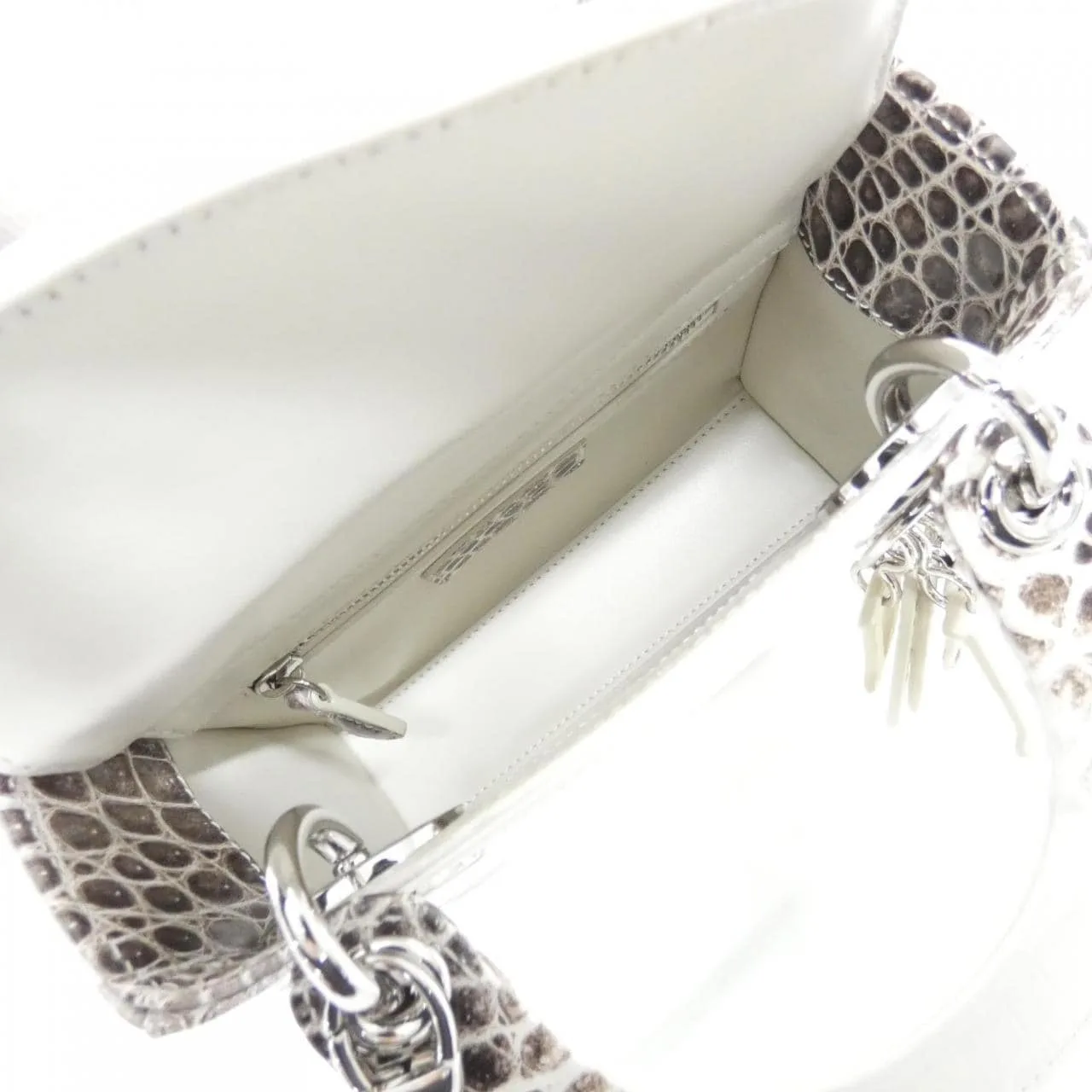 DIOR Lady Dior M0505PCHD Handbag Crocodile Crocodile Unused - Thumbnail 6