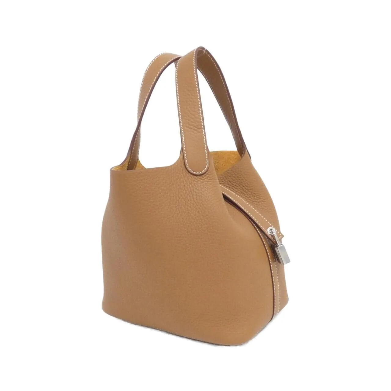 HERMES Picotin 056289CK Handbag Clemence Gold