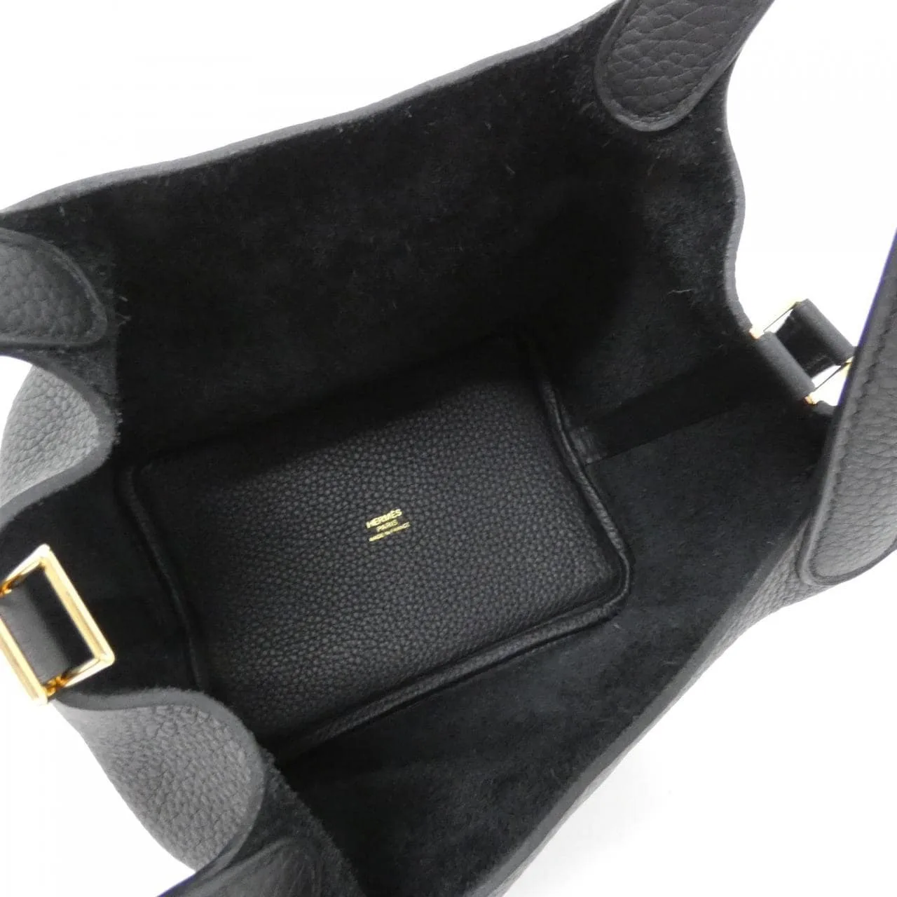 HERMES Picotin 056289CC Handbag Clemence Black Clemence Leather Rank A - Thumbnail 5